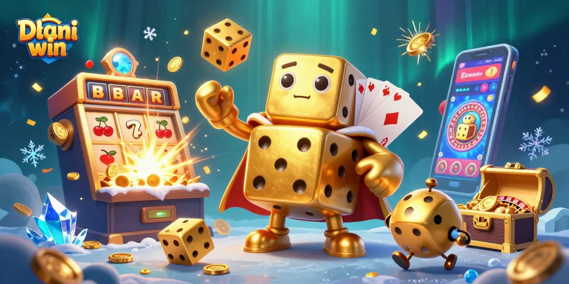Dhani win features a captivating 3D scene with vibrant casino elements, engaging players in thrilling games.