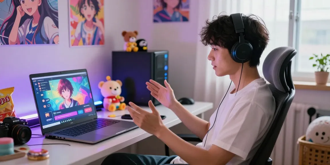 Engaging with ecchi AI virtual girlfriend in a cozy room setting, showcasing playful digital interaction.