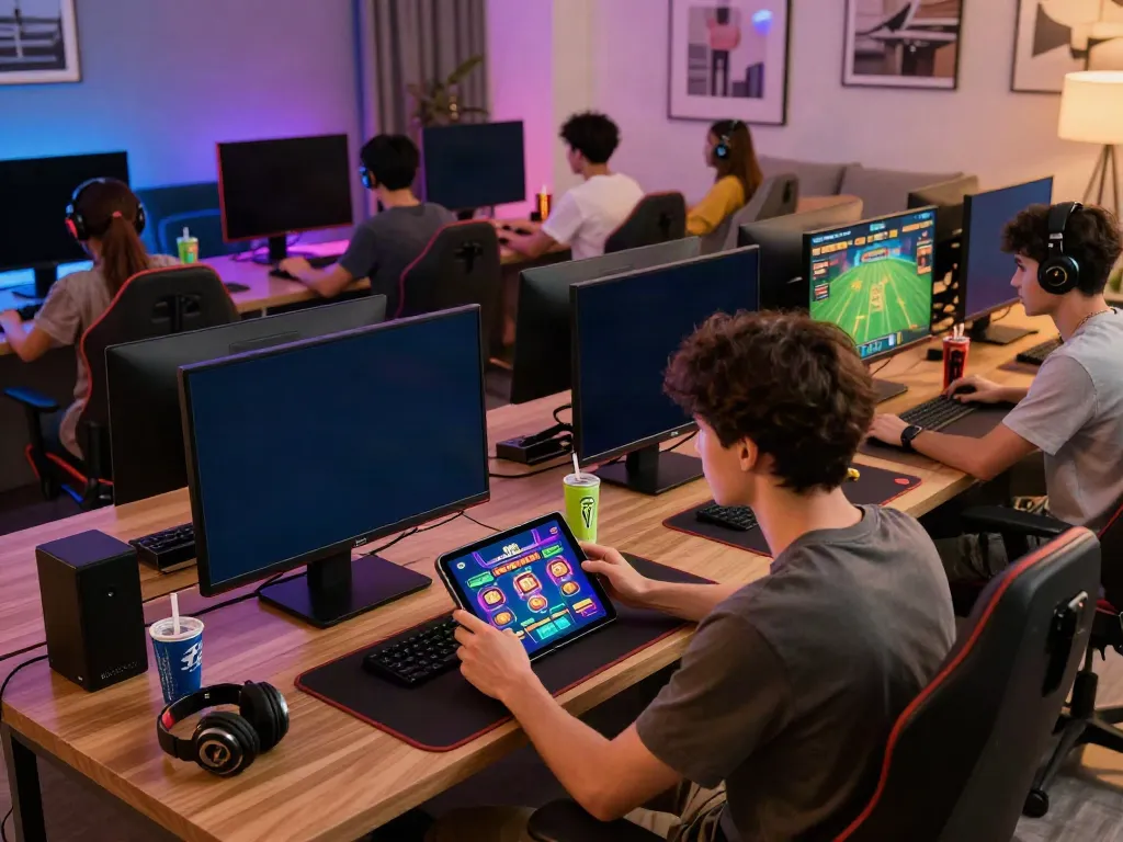 Engaged players enjoying diverse games on TX88 platform, vibrant gaming environment.