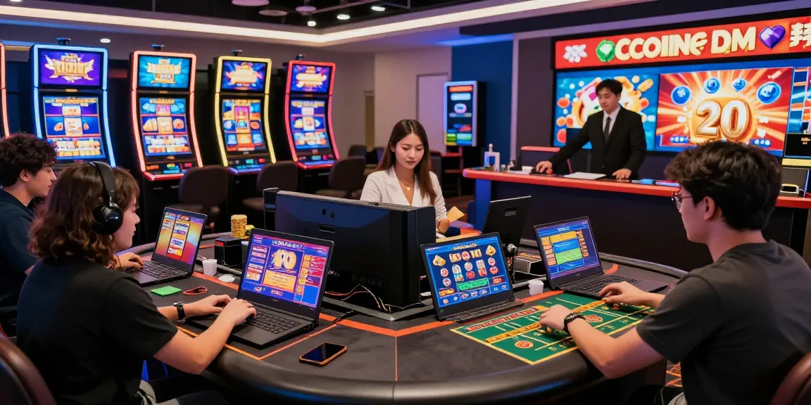 Players enjoying a thrilling experience at credit card casinos on https://brcs.co.uk, engaging with digital slot machines and live dealer games.