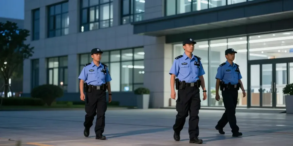 Security Guards ensuring safety at a nearby business, professional and trusted provider.