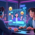 Engaging NSFW AI chat scene highlighting an animated character interaction in a digital environment.